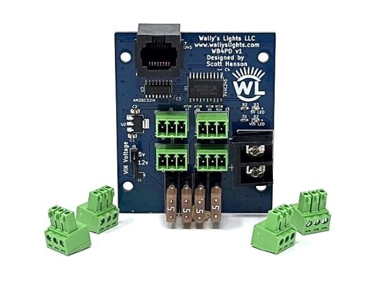 WB4PD v1: Wallylights 4 Port Universal Remote Differential Board